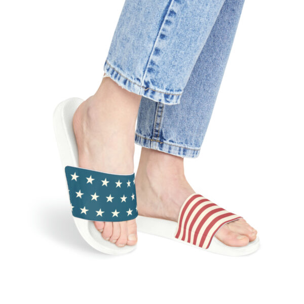 Trump 8 - Women's USA Flag Slide Sandals - Image 9