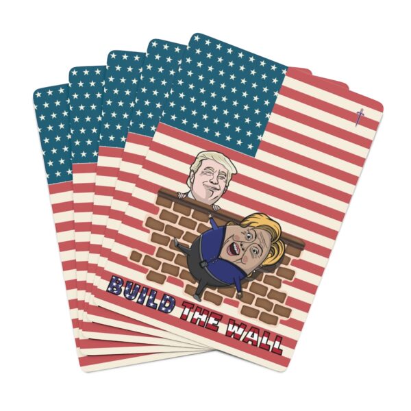 Trump 8 - Build The Wall US Flag Custom Poker Cards - Image 4