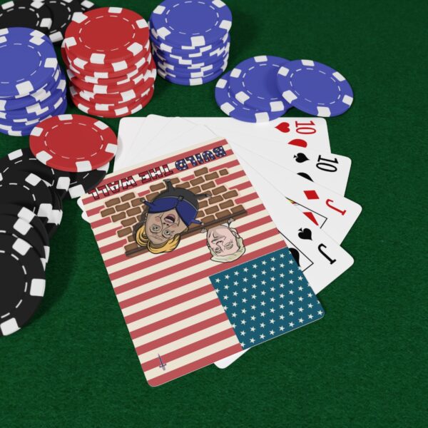 Trump 8 - Build The Wall US Flag Custom Poker Cards - Image 6