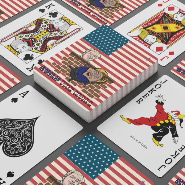 Trump 8 - Build The Wall US Flag Custom Poker Cards