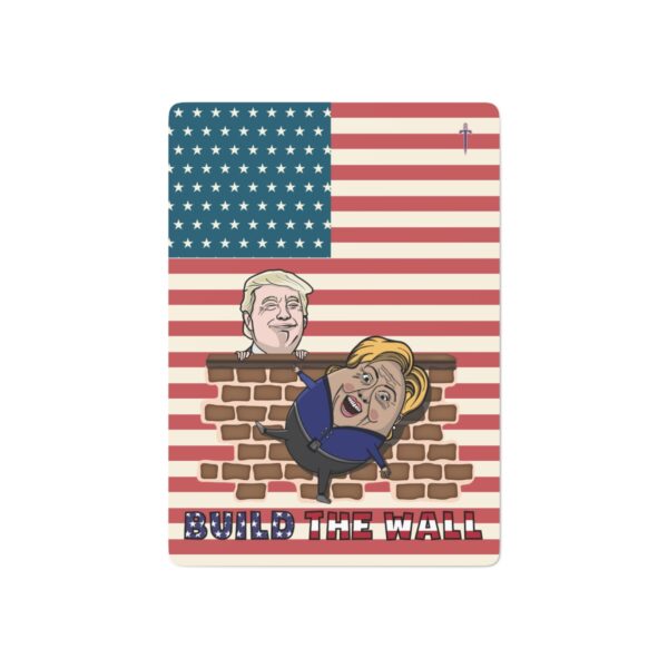 Trump 8 - Build The Wall US Flag Custom Poker Cards - Image 2