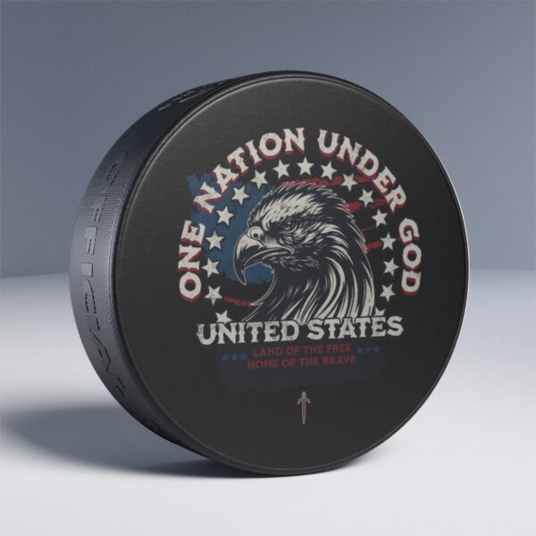 Trump 8 - One Nation Under God Hockey Puck