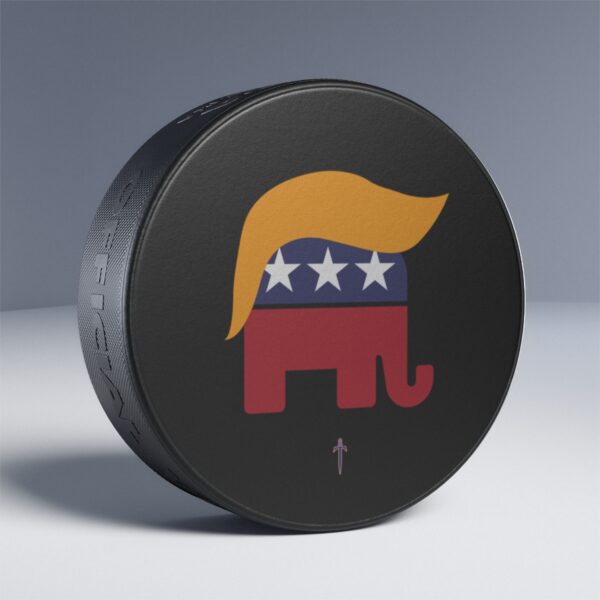 Trump 8 - Golden Hair Hockey Puck