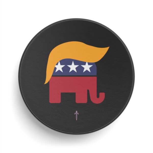 Trump 8 - Golden Hair Hockey Puck - Image 2