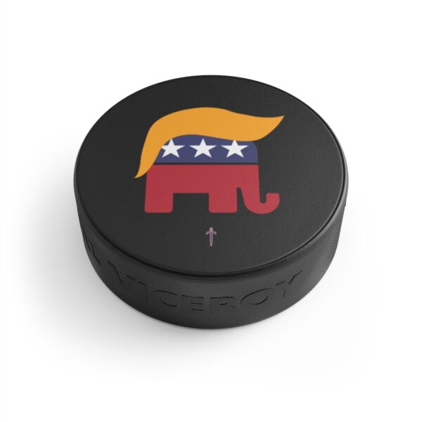 Trump 8 - Golden Hair Hockey Puck - Image 3