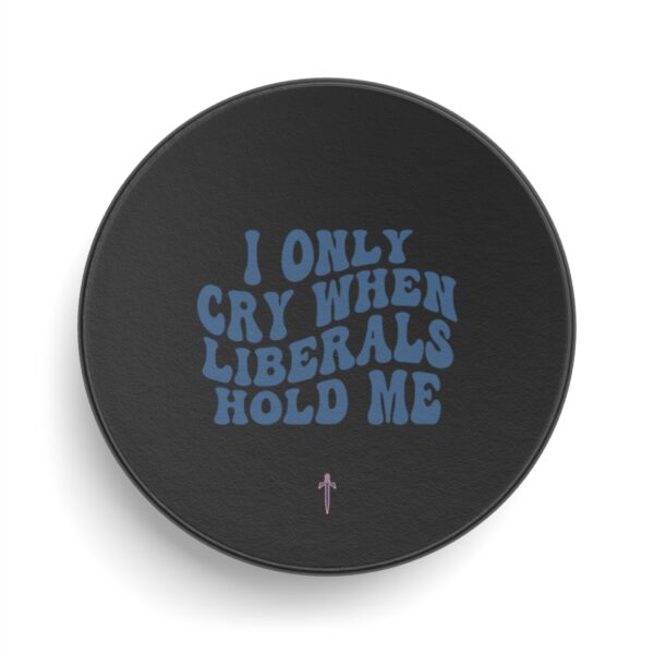 Trump 8 - I Only Cry Blue Text Hockey Puck - Image 2